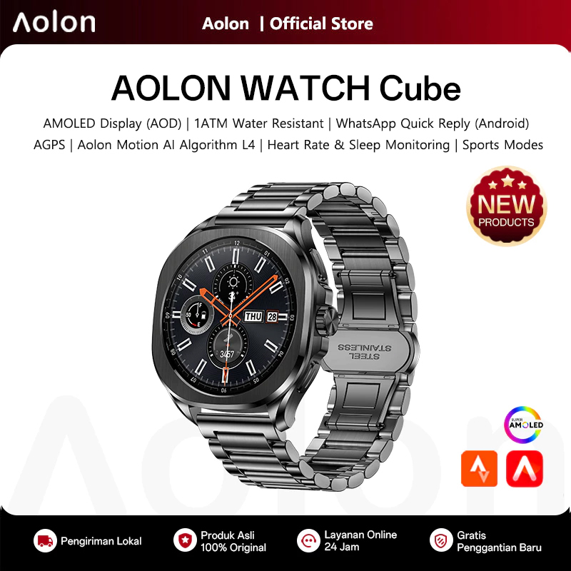 Smartwatch Watch Whatsapp - Aolon Cube Smartwatch 1,43 Zoll AMOLED-Bildschirm