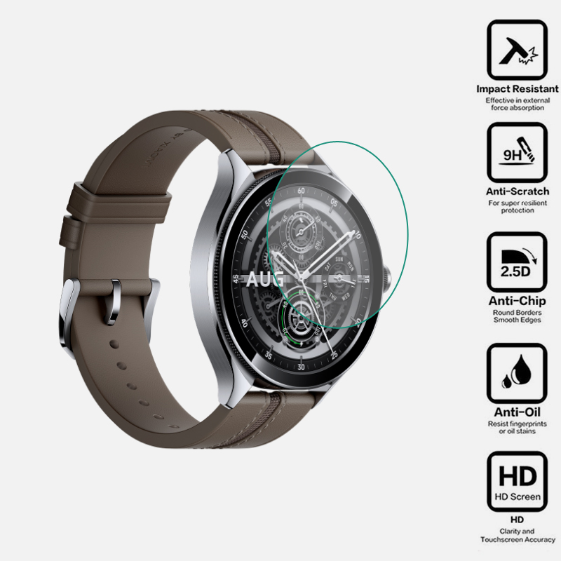 Smartwatch English - Smartwatch Hart Gehärtetes Glas Klare Schutzfolie