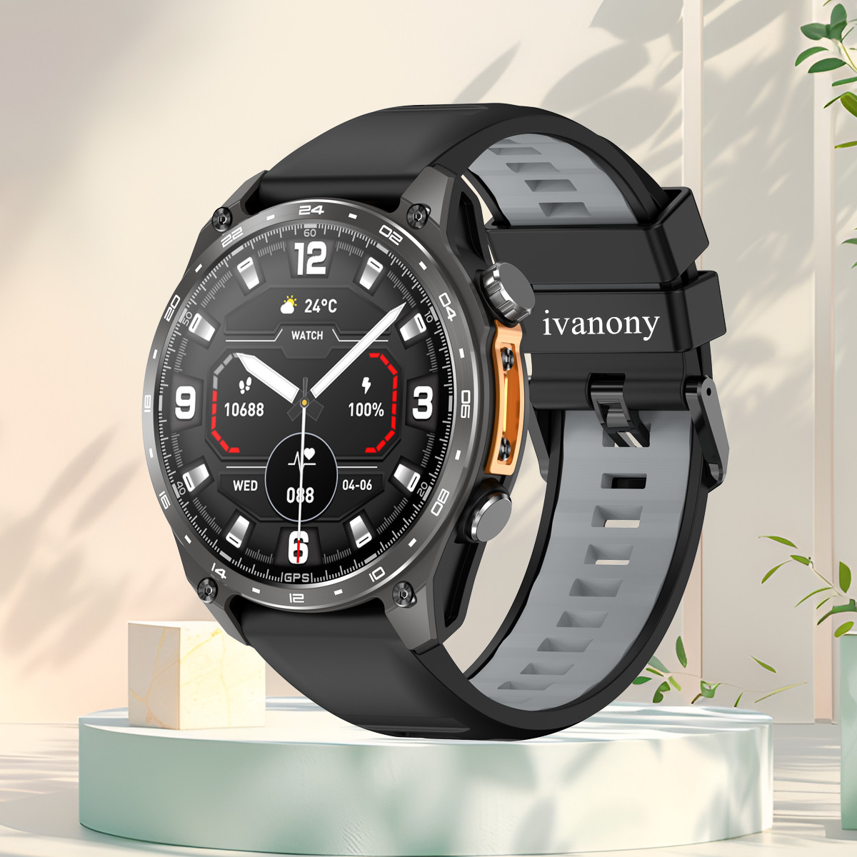 Smartwatch Watch Whatsapp - 3ATM wasserdichte Sport-Smartwatch, unterstützt WhatsApp-Nachricht, Wiederherstellung