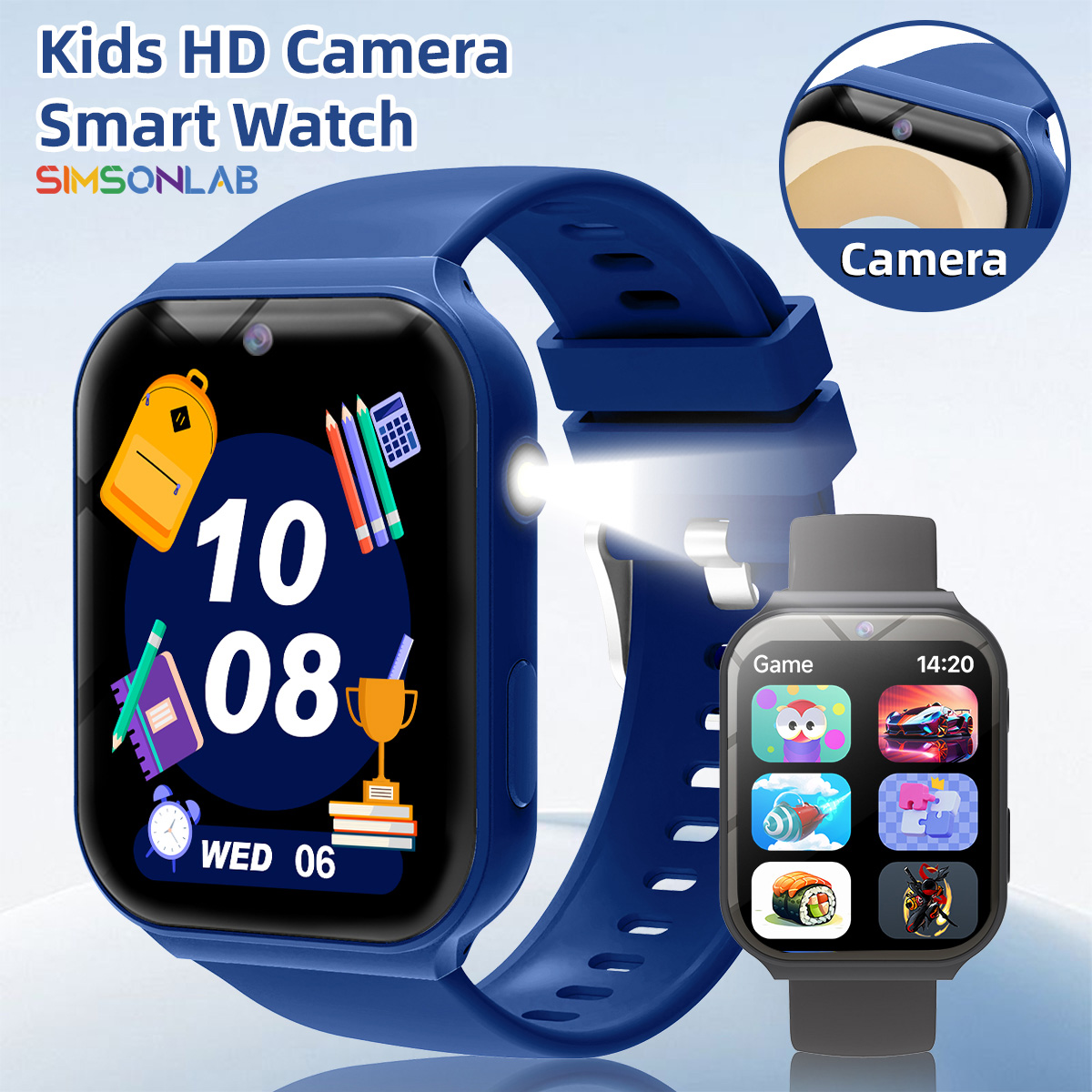 Smartwatch Watches Gift For Boys On Birthday - Lernpartner für Kinder HD-Kamera Taschenlampe Multi-Spiele