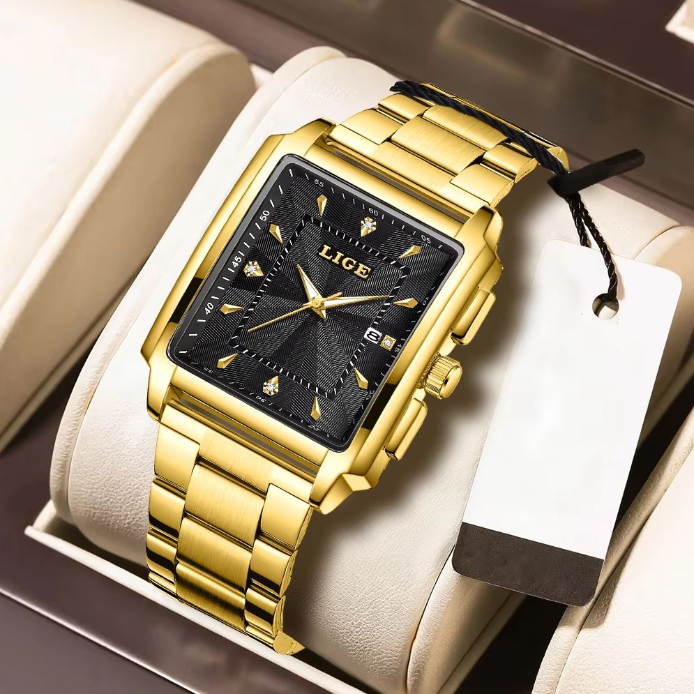 Smartwatch Branded Watches For Men - LIGE Fashion Business Uhr Herren Quadratische