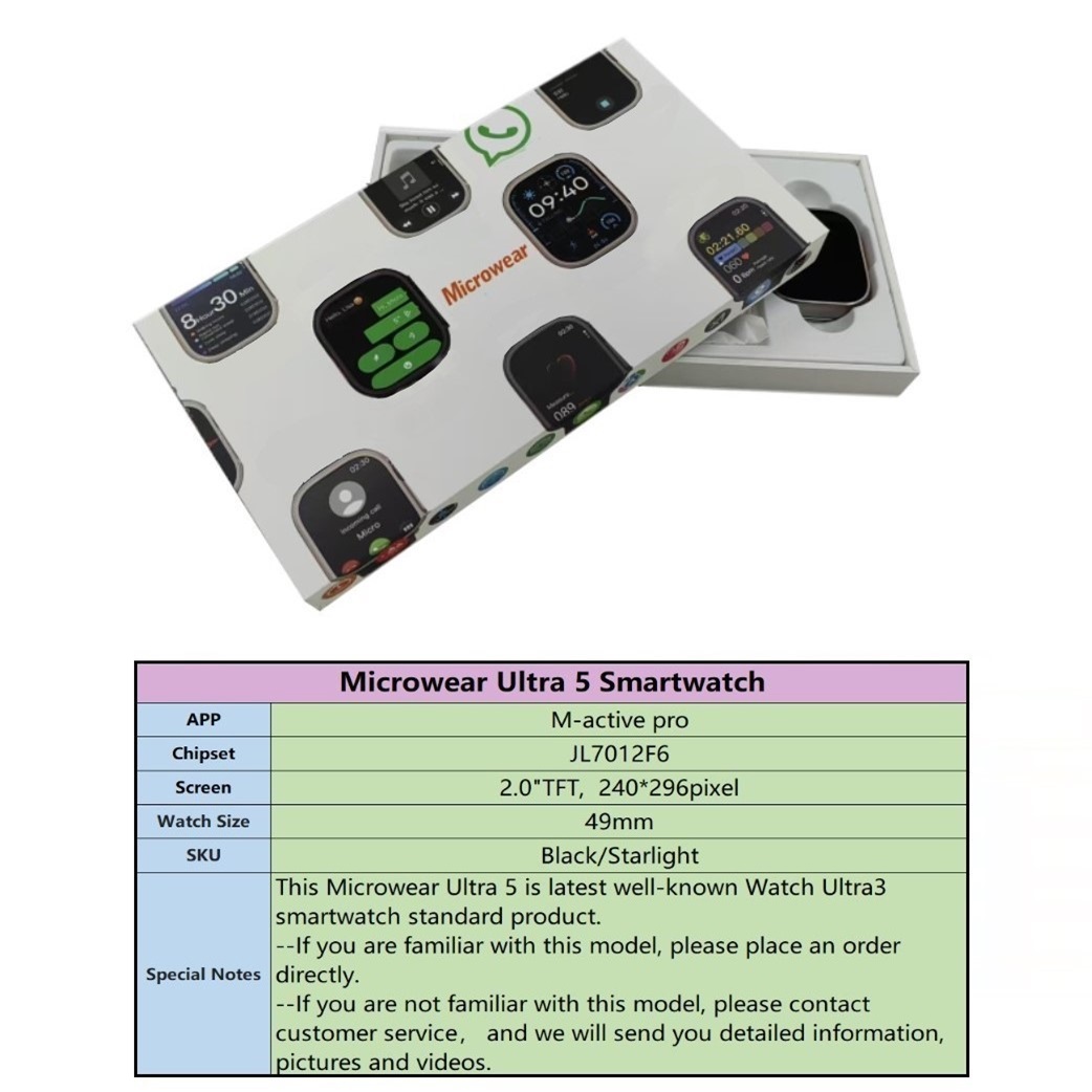 Smartwatch Watch Whatsapp - Whatsapp Schnellantworten Ultra5 Smartwatch Microwear Watch