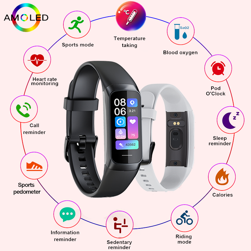 Smartwatch Slim Watches For Men - LIGE 1,1 Zoll Amoled Herzfrequenzmesser Smart