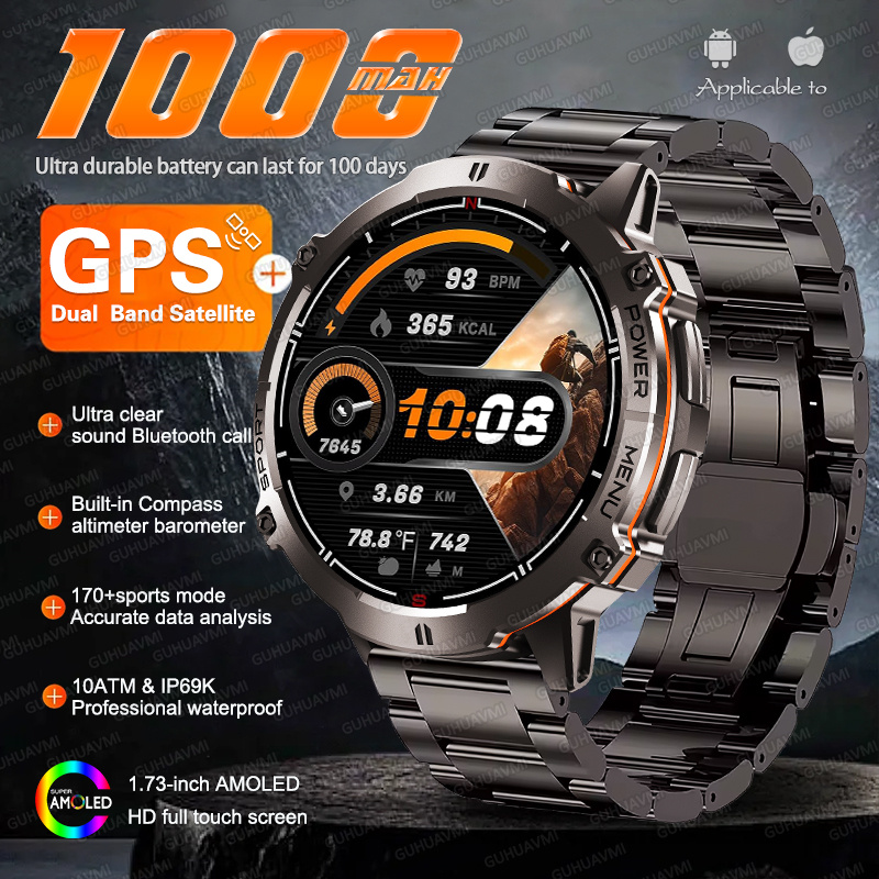 Smartwatch New Watches 2025 - NEU TANK X3 Militär 1000 mAh
