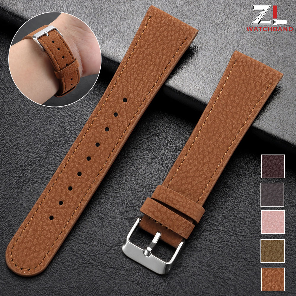Smartwatch Purple Watches For Women - Leder-Uhrenarmband mit Lychee-Muster, 22mm, Lila, Rosa,