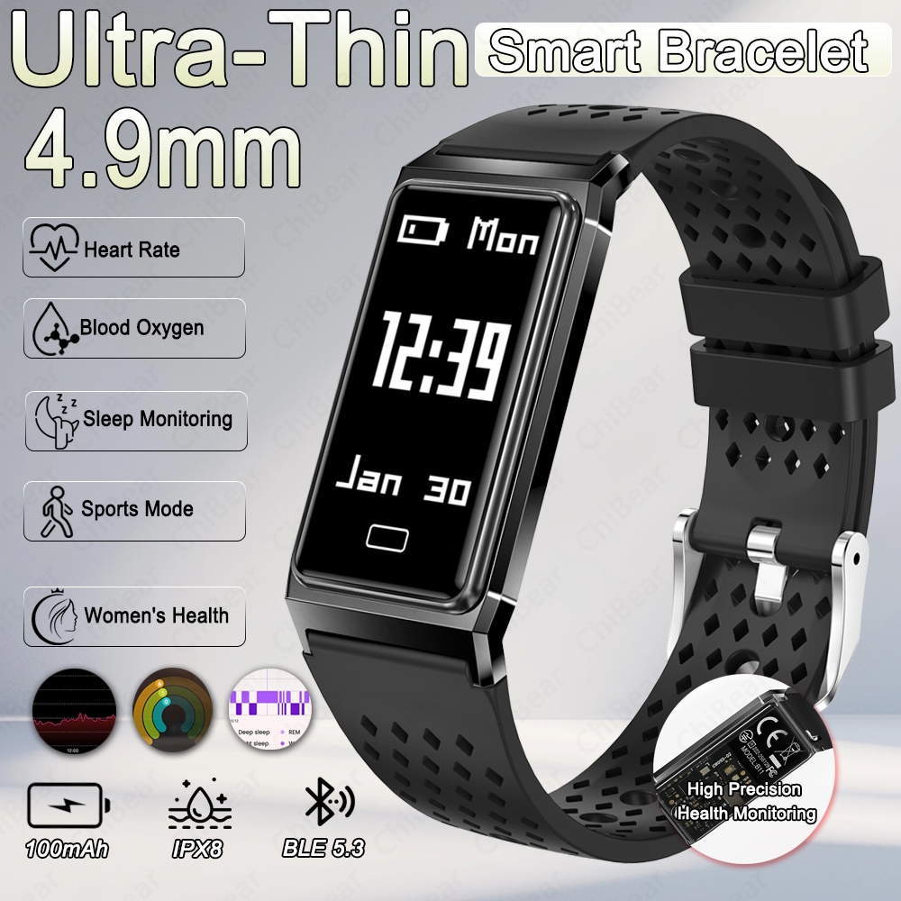 Smartwatch Slim Watches For Men - 2026 Neue 4,9mm Ultra-Schlanke Smartwatch Gesundheitsüberwachung