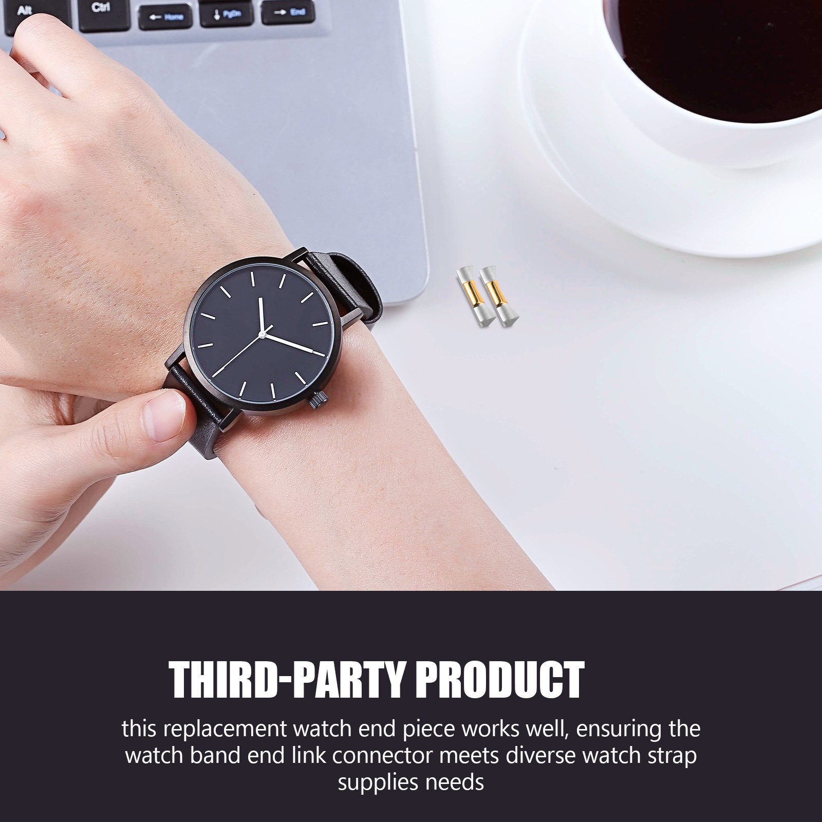 Replacement Watch Bracelet - 2 Stück Uhrenarmband-Endglied Metall-Ersatzadapter Gebogenes Endglied