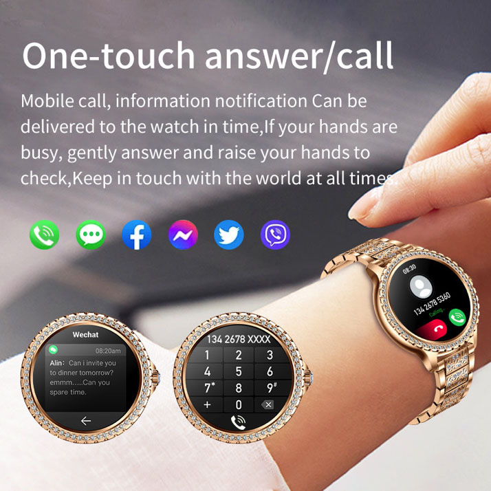696 neue Blue Tooth Anruf Frau – Smartwatch Ladies Watches For Women Bewertung und Preis